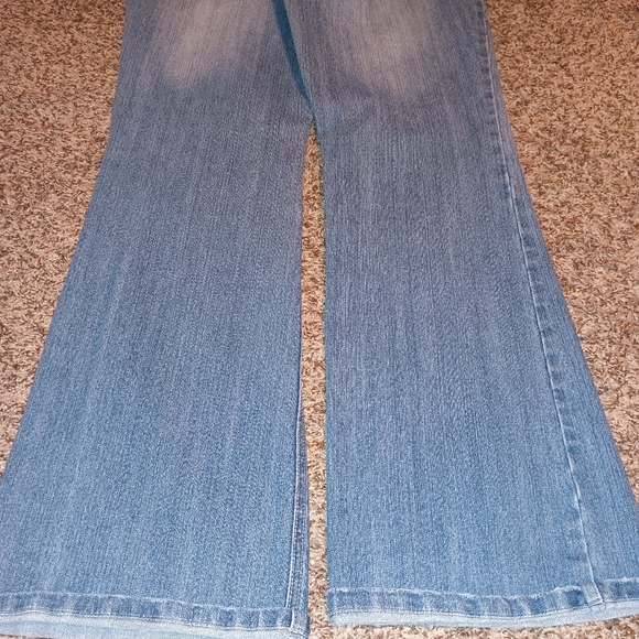 Vanilla Jeans Size 13 Bling Rhinestones and Lace Blue Denim Flare - Picture 8 of 9